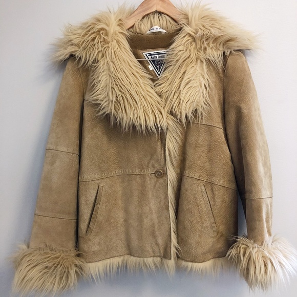 Marvin Richards Jackets & Blazers - Marvin Richards Vintage Suede Faux Fur Boho Coat